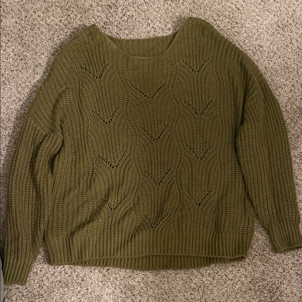 Green Openknit Sweater